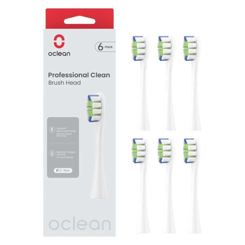 Oclean Professional Clean Brush Head White 6 kpl
