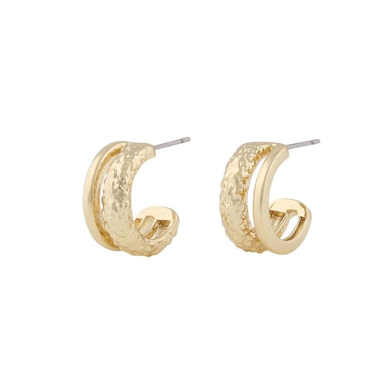Snö Of Sweden Lauren Double Oval Earring – Plain Gold