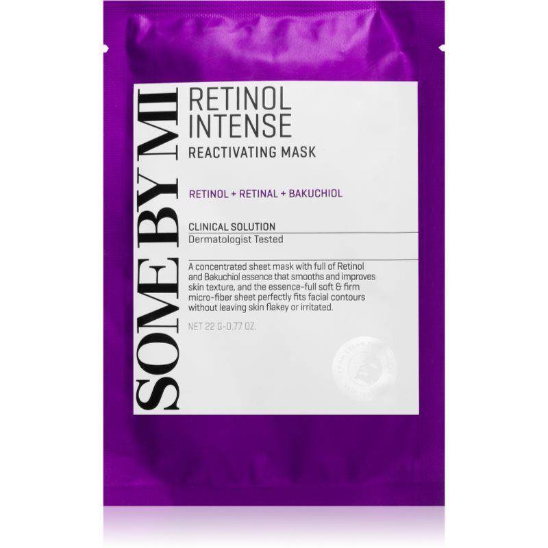 Some By Mi Retinol Intense Reactivating Mask ryppyjä ehkäisevä kangasnaamio kypsälle iholle 22 g