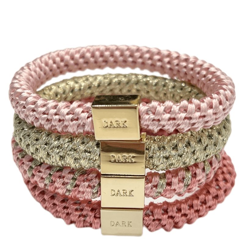 DARK Fat Hair Ties Combo Rose Quartz Mix 4 kpl