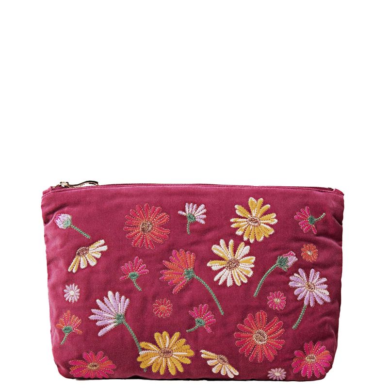 Elizabeth Scarlett Wildflower Dry Rose Velvet Everyday Pouch