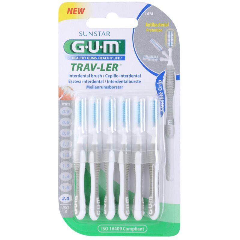 G.U.M Trav-Ler Interdental hammasväliharjat 2,0 mm 6 kpl