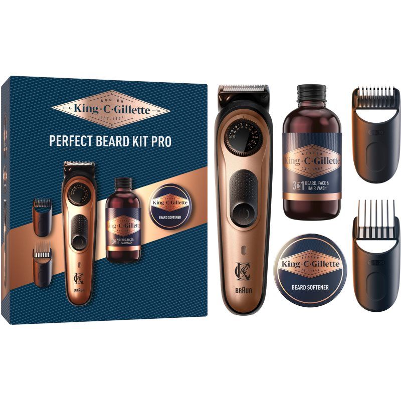 Gillette King C. Perfect Beard Kit Pro lahjasetti (miehille)