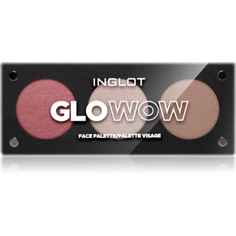 Inglot Face Palette korostusväri, aurinkopuuteri ja poskipuna sävy GLOWOW 7 g