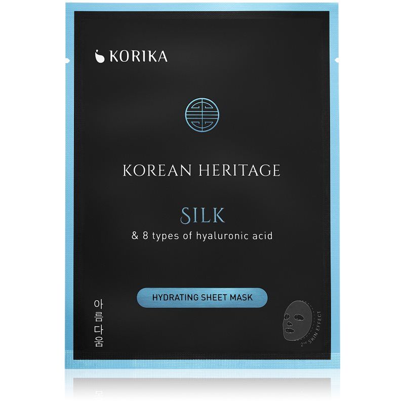 KORIKA Korean Heritage Silk & 8 Types of Hyaluronic Acid Hydrating Sheet Mask kosteuttava kangasnaamio 25 g