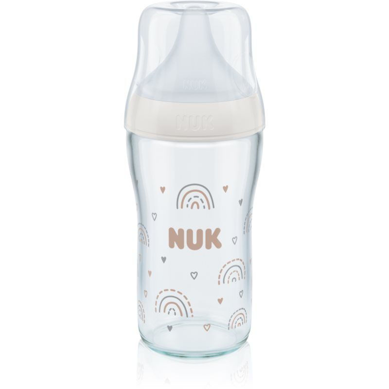 NUK Perfect Match lasinen tuttipullo lämpötilantarkistustoiminto 230 ml