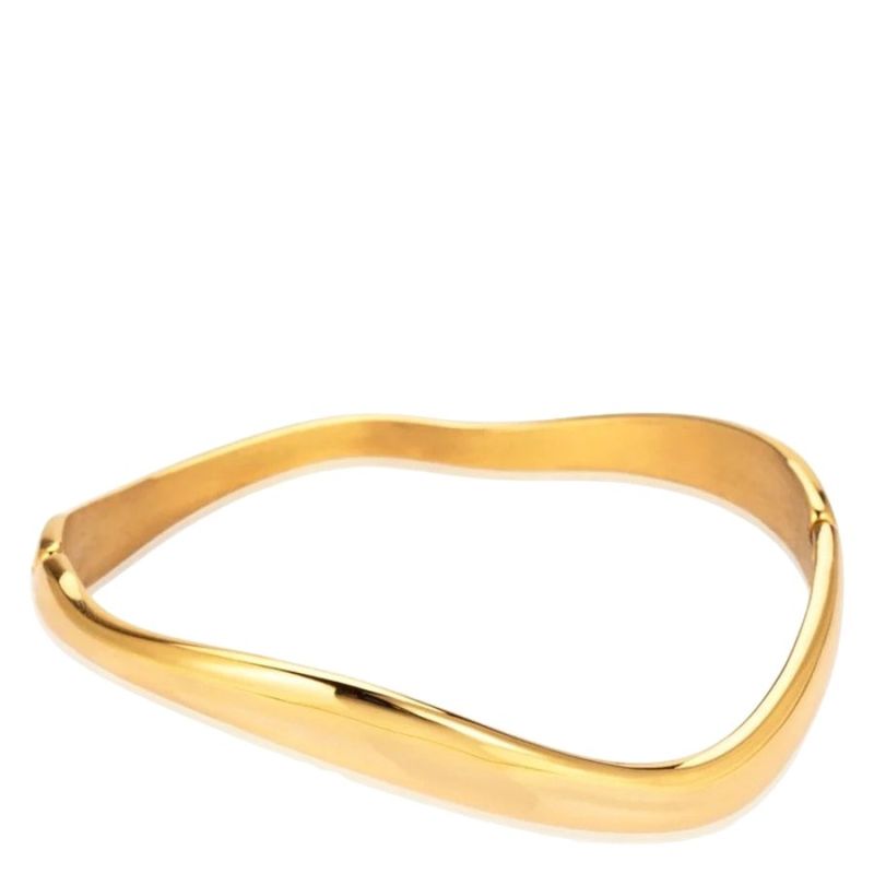 Sistie2ND Wavy Bracelet Gold Plated 17,5 cm