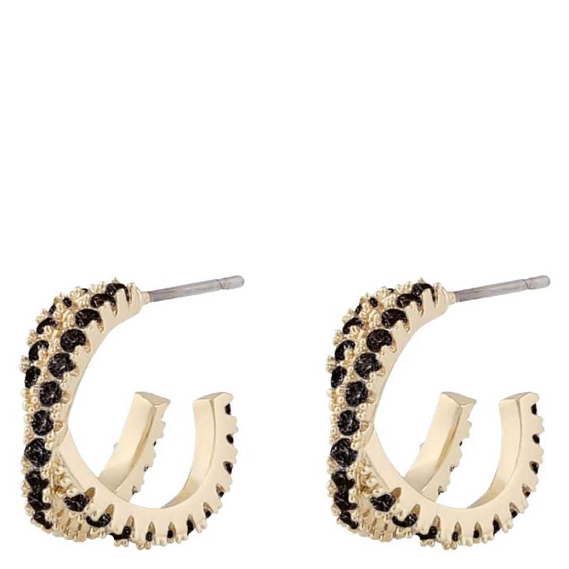 Snö Of Sweden Fanny Double Oval Earring – Gold/Black