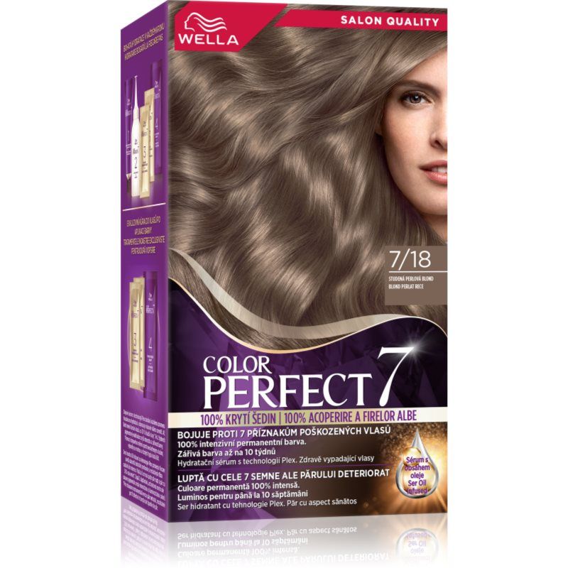 Wella Color Perfect hiusväri sävy 7/18 Cool Pearl Med Blonde 1 kpl