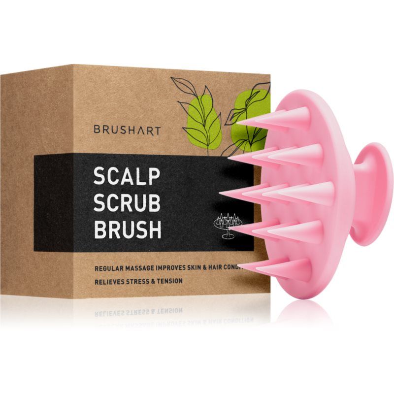 BrushArt Home Salon Scalp scrub brush hierontaväline hiuksiin Pink 1 kpl