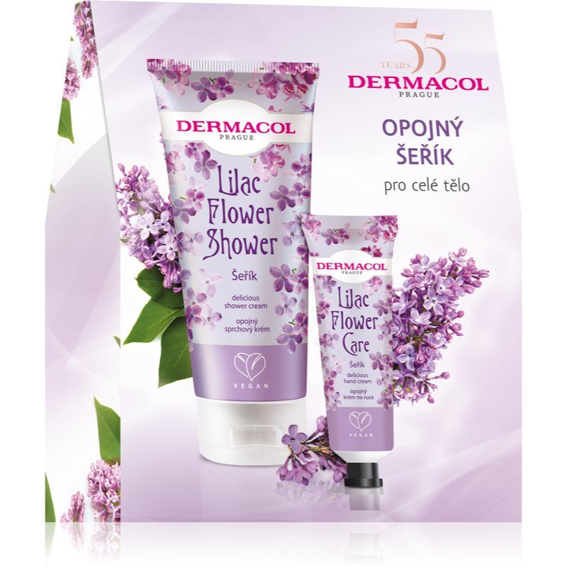 Dermacol Flower Care Lilac lahjasetti pehmeään ja sileään ihoon