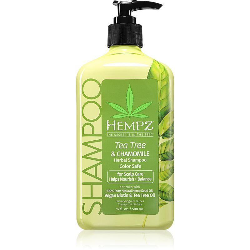HEMPZ Tea Tree & Chamomile kevyt kosteuttava shampoo hiuksiin 500 ml