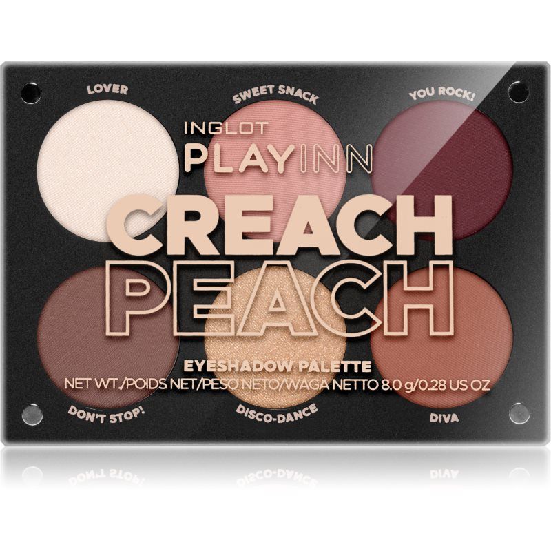 Inglot PlayInn Eyeshadow Palette luomiväripaletti sävy Creach Peach 8 g