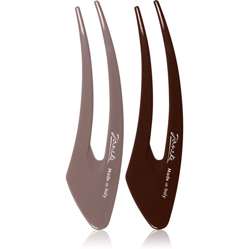 Janeke Hair Clip hiussoljet Brown 2x13 cm