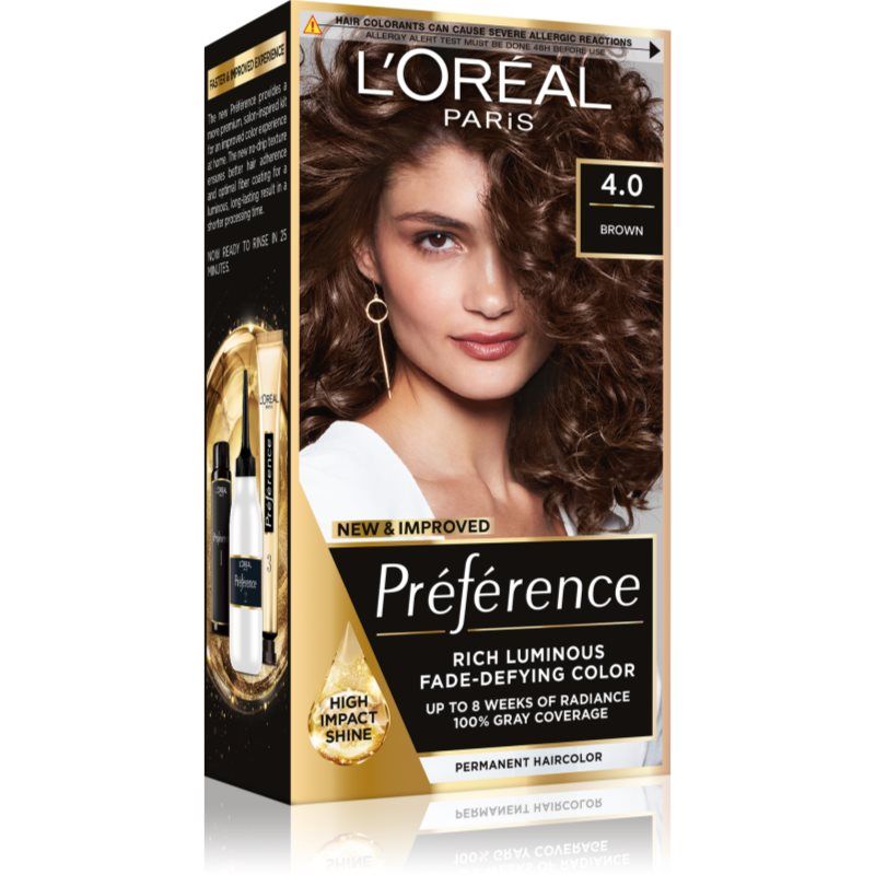 L’Oréal Paris Préférence kestohiusväri sävy 4.0 Tahiti Brown 1 kpl