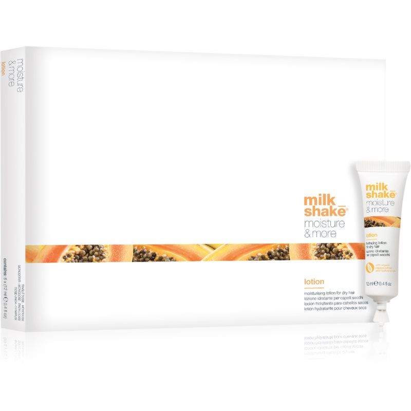 Milk Shake Moisture & More Lotion kosteuttava maito kuiville hiuksille 6x12 ml