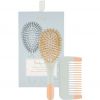 BACHCA Baby Kit Brush 100% boar small size + wooden comb Blue thumbnail 1