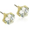 Blomdahl Golden Titanium Tiffany CZ White 4 mm thumbnail 1