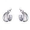 Dazzling Earring Col, Creols Two Lines, One Line W Crystals Silve thumbnail 1