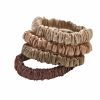 Lenoites Mulberry Silk Skinny Scrunchies Beige, Light Brown thumbnail 1