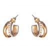 Dazzling Earring Col, Creols Two Lines, One Line W Crystals Gold thumbnail 1