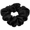 Lenoites Mulberry Silk Scrunchie, Black thumbnail 1