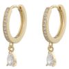 Snö Of Sweden Camille Drop Ring Earring ? Gold/Clear thumbnail 1