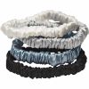 Lenoites Mulberry Silk Skinny Scrunchies Light Grey, Blue thumbnail 1