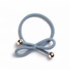 Ia Bon Hair Tie With Gold Bead Dusty Blue thumbnail 1