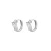Snö Of Sweden Meadow Small Ring Earring 14 mm ? Silver/Clear thumbnail 1