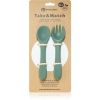 Petite&amp;Mars Take&amp;Match Silicone Cutlery ruokailuvälineet Misty Green 6 m+ 2 kpl thumbnail 1
