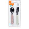 BabyOno Be Active Stainless Steel Spoon and Fork ruokailuvälineet Pastel 12 m+ 2 kpl thumbnail 1