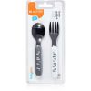 BabyOno Be Active Stainless Steel Spoon and Fork ruokailuvälineet Grey-White 12 m+ 2 kpl thumbnail 1
