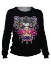 Kenzo Tiger Womans Sweatshirt Black/Pink S thumbnail 1