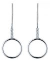 Everneed Daniella Lange Sølvfarvede Øreringe m. Cirkel (U) thumbnail 1