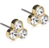 Blomdahl Golden Titanium Clover 8 mm Crystal thumbnail 1