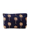 Elizabeth Scarlett Gold Palm Navy Velvet Everyday Pouch thumbnail 1