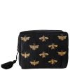 Elizabeth Scarlett Honey Bee Charcoal Velvet Wash Bag thumbnail 1