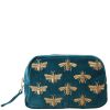 Elizabeth Scarlett Honey Bee Rich Blue Velvet Cosmetics Bag thumbnail 1