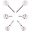 Dazzling J14 Earring Col 3-Pack W Bead Silver thumbnail 1