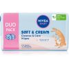 NIVEA BABY Soft &amp; Cream hellävaraiset vauvan kosteuspyyhkeet 2x57 kpl thumbnail 2