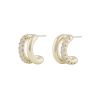 Snö Of Sweden Ace Wide Oval Earring – Gold/Clear thumbnail 1
