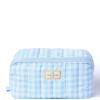 The Flat Lay Co. Marshmallow Flat Lay Makeup Box Bag - Baby Blue Gingham thumbnail 1