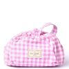 The Flat Lay Co. Parachute Drawstring Flat Lay Makeup Bag - Pink Gingham thumbnail 1