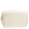 DARK Tweed Make-Up Pouch Small – Off White With Gold thumbnail 1