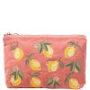 Elizabeth Scarlett Lemon Blossom Coral Velvet Everyday Pouch thumbnail 1