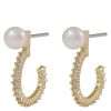 Snö Of Sweden Mayfair Small Pearl Oval Earring Gold/White thumbnail 1