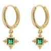 Timi Of Sweden Arya Green Crystal Pendant Hoop Earrings thumbnail 1