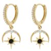 Timi Of Sweden Elvira Moon and Star Crystal Hoop Earrings thumbnail 1