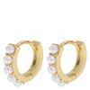 Timi Of Sweden Essie Pearl Hoop Earrings Gold thumbnail 1